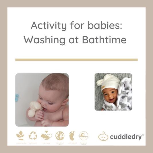 simple activity for baby: washing at bathtime